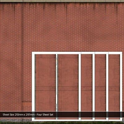 BX001A-OO Modern Red Brick Retaining Wall (Pack of 4 Sheets) OO/4mm/1:76
