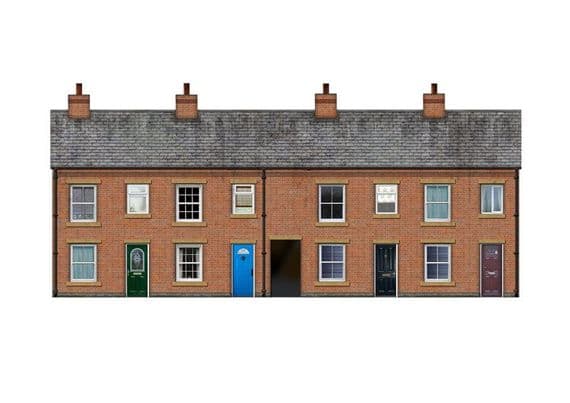 BX003-OO Terraced Houses Backscene Elements OO/4mm/1:76