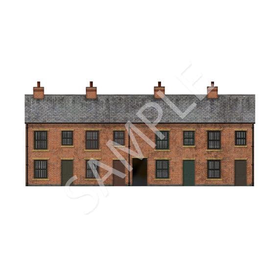 BX018-OO Period Terraced Houses Backscene Elements OO/4mm/1:76