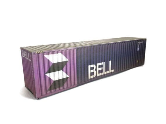 CT003-HO Bell 40ft Weathered Container Card Kit (Pack of 2) - HO/1:87