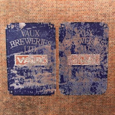 DC027-OO Vaux Breweries Ghost Sign - Self Adhesive Transfer (Pack of 2) - OO/4mm/1:76