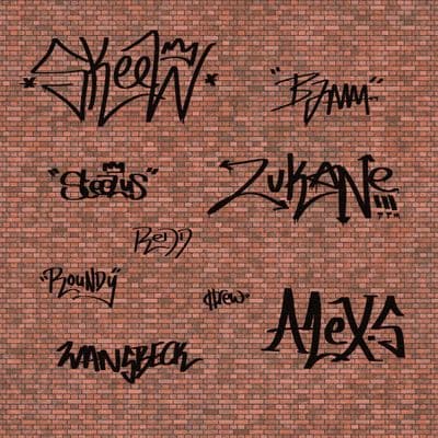 DC041-OO Assorted Graffiti Tag Decals OO/4mm/1:76