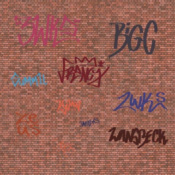OO Gauge Graffiti Tag Decals - 1:76 Scale - Scale Model Scenery