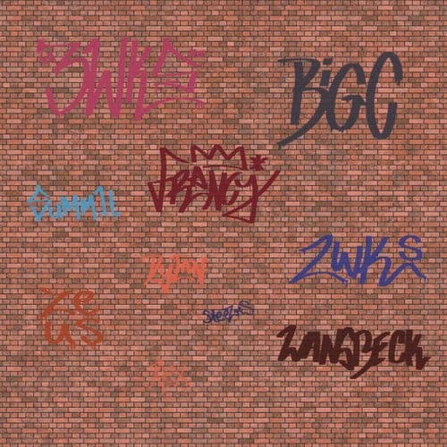 DC045-OO Coloured Graffiti Tag Decals - OO/4mm/1:76