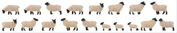 Faller 151918 Black-headed Sheep (Pack of 18) OO/HO