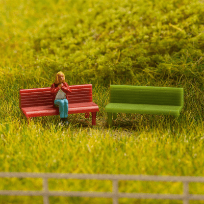 Faller 180919 Red & Green Benches (Pack of 4) - OO/HO
