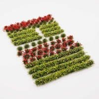 FB026-OO Red Flower & Hedge Static Grass Tuft Mix For OO/N/O Scale
