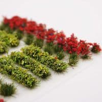 FB026-OO Red Flower & Hedge Static Grass Tuft Mix For OO/N/O Scale