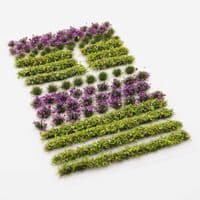 FB028-OO Purple Flower & Hedge Static Grass Tuft Mix For OO/N/O Scale