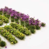 FB028-OO Purple Flower & Hedge Static Grass Tuft Mix For OO/N/O Scale