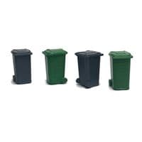 Gaugemaster GM495 Wheelie Bins (Pack of 4) For OO Gauge & 1:76 Scale