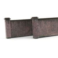 KX002-OO 6ft Industrial Brick Wall And Gates OO/4mm/1:76