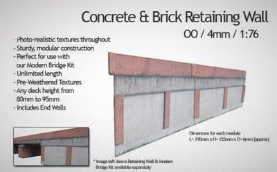KX036-OO Concrete & Brick Retaining Wall OO / 4mm / 1:76