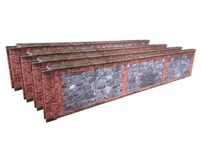 KX040-O 7ft Stone & Red Brick Wall O/7mm/1:43