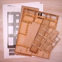 Low Relief 1970's Terraced Shops OO Gauge Laser Cut Building Kit - KX089-OO