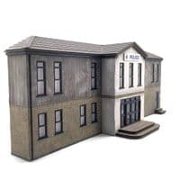 OO Gauge Low Relief Police Station For Railway Modelling - OO/4mm/1:76