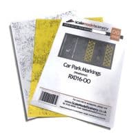 Laser Cut Self-Adhesive Car Park Markings (Pristine/Weathered) - OO/4mm/1:76