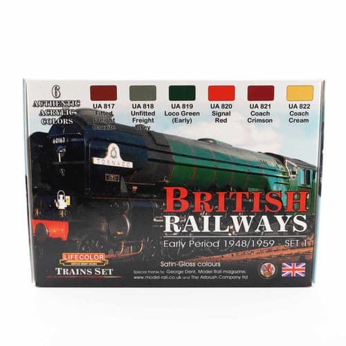 LifeColor British Railways - Early Period 1948/1959 - Acrylic Paints (22ml x 6)