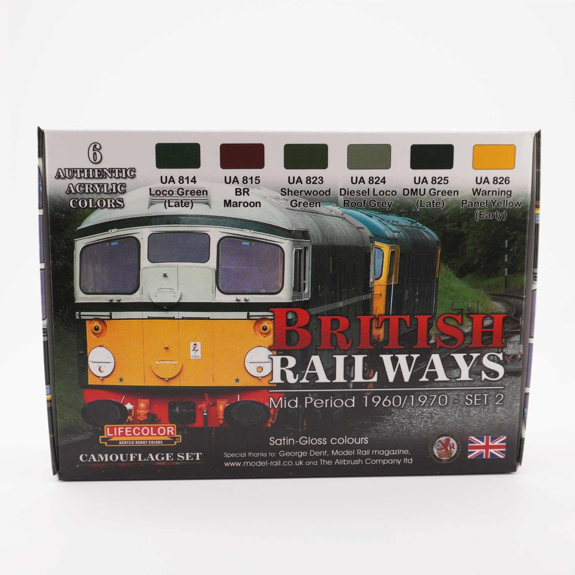 LifeColor British Railways - Mid Period 1960/1970 Acrylic Paints (22ml x 6)