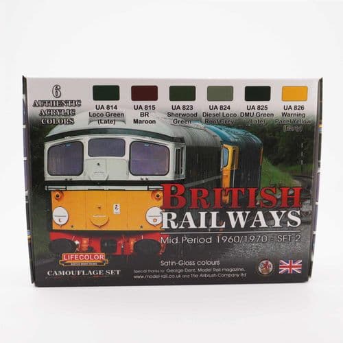 LifeColor British Railways - Mid Period 1960/1970 - Acrylic Paints (22ml x 6)