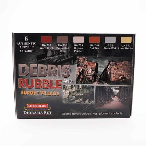 LifeColor Debris and Rubble Acrylic Paint Set (22ml x 6)