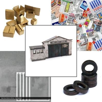 Low Relief Garage & Tyres Bundle - OO/4mm/1:76