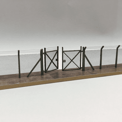 LX007-N-A Laser Cut Chain Link Security Fencing (Crank Top) N/2mm/1:148