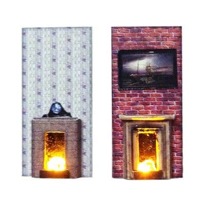 LX010-OO Laser Cut Fireplaces With Flickering LEDs OO/4mm/1:76