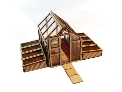 LX016-OO Laser Cut Greenhouse & Cold Frames OO/4mm/1:76