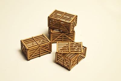 LX062-OO Laser Cut Medium Slatted Wooden Shipping Crates OO/4mm/1:76