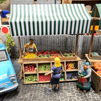 LX067-OO Market Stalls (Pack of 4) OO/4mm/1:76