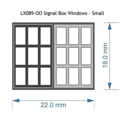 LX089-OO Signal Box Windows Smalll (Pack of 8) OO/4mm/1:76