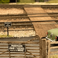 LX094-OO Laser Engraved Beware Of Trains Sign (Pack of 6) OO/4mm/1:76