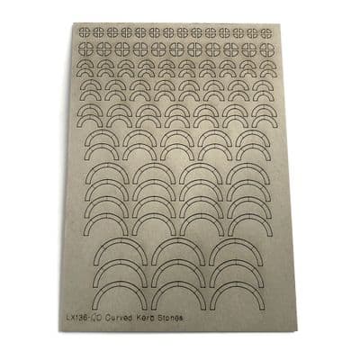 LX136-OO Assorted Curved Kerb Stones - OO/4mm/1:76