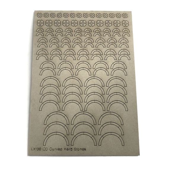 LX136-OO Assorted Curved Kerb Stones - OO/4mm/1:76