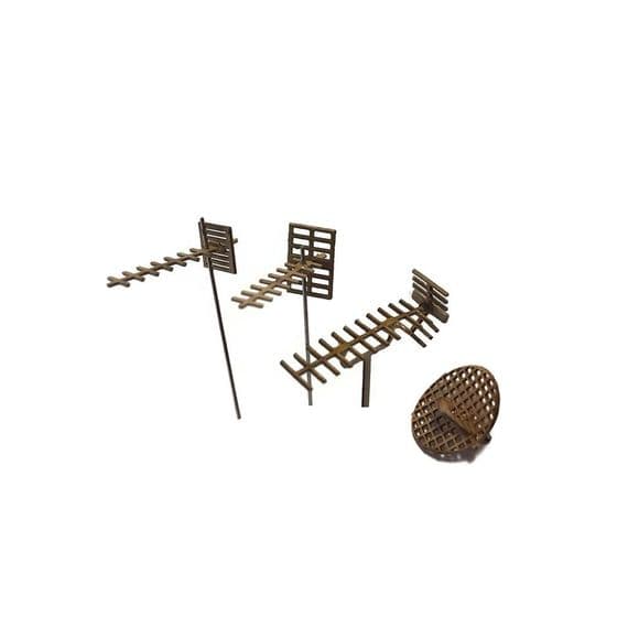 LX212-OO Television Aerials & Satellite Dishes (Pack of 13) - OO/4mm/1:76
