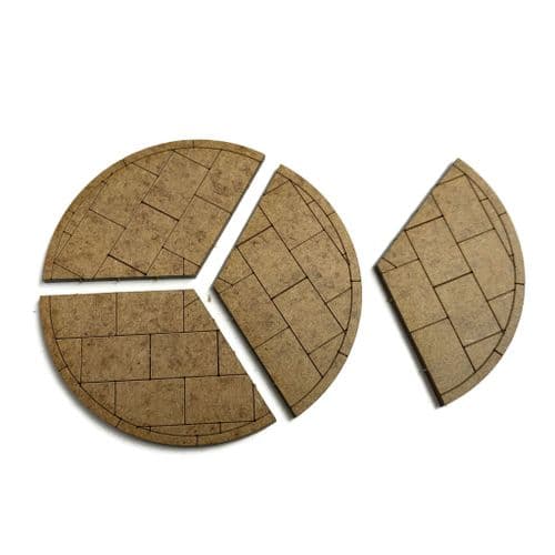 LX219-OO Laser Cut MDF 120 Degree Pavement Corners (Pack of 4) - OO/4mm/1:76