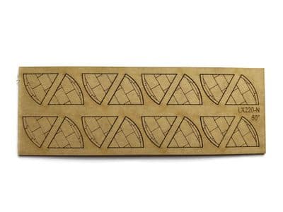 LX220-N Laser Cut 60 Degree Pavement Corners (Pack of 16) - N/2mm/1:148