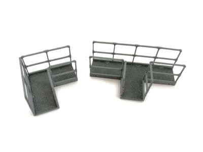 LX242-OO Laser Cut Industrial Walkways With Railings - Elbows & T Junctions - OO/4mm/1:76