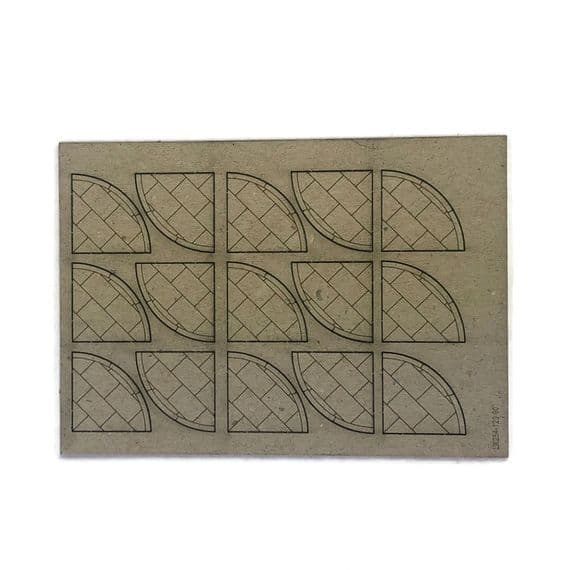 Concete Slabbed 90 Degree Pavement Corners For TT:120 Scale Model Railway