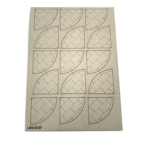 LX254-OO Laser Cut Card 90 Degree Pavement Corners (Pack of 15) - OO/4mm/1:76