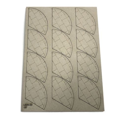 LX255-OO Laser Cut Card 120 Degree Pavement Corners (Pack of 12) - OO/4mm/1:76