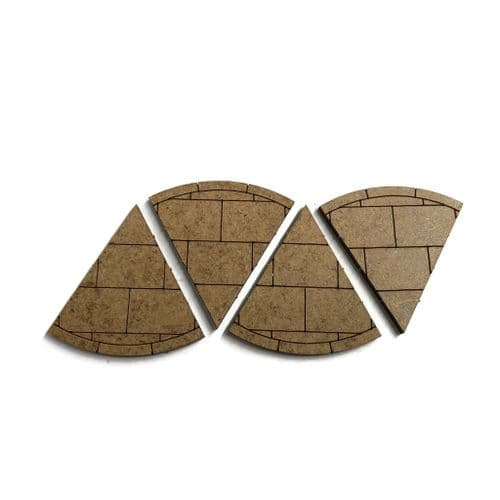 LX303-OO Laser Cut MDF 60 Degree Pavement Corners (Pack of 4) - OO/4mm/1:76