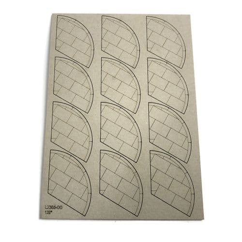 LX305-OO Laser Cut Card 120 Degree Pavement Corners (Pack of 12) - OO/4mm/1:76