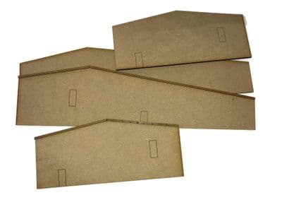LX308-OO Ultra- Low Relief Industrial Unit / Warehouse End Wall Blanks (Set 1) - OO/4mm/1:76
