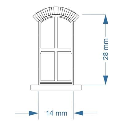 LX339-OO Arched Top 4 Pane Sash Windows (Pack of 6) - OO/4mm/1:76