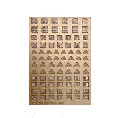 LX350-OO Manholes & Drains (Pack of 84) - OO/4mm/1:76