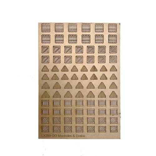 LX350-OO Manholes & Drains (Pack of 84) - OO/4mm/1:76