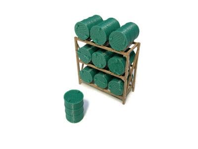 LX382-OO Laser Cut 45 Gallon Drum / Barrel Rack (Pack of 2) - OO/4mm/1:76