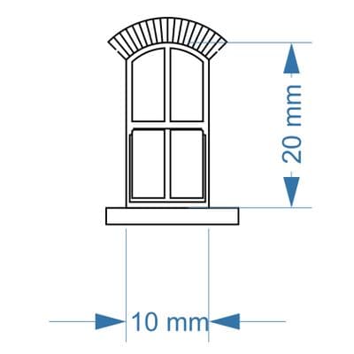 LX387-OO Arched Top 4 Pane Sash Windows (Pack of 8) - OO/4mm/1:76